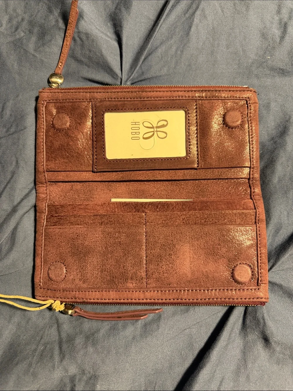 HOBO Bordeaux Plum Leather Wallet Clutch
